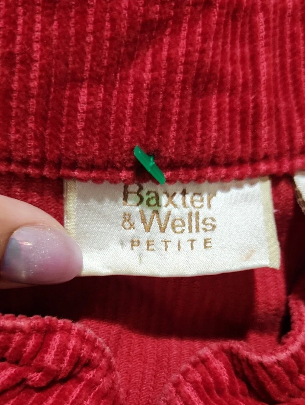 Vintage Baxter & Wells Corduroy Embroidered Snowflake Christmas Vest Petite Smal